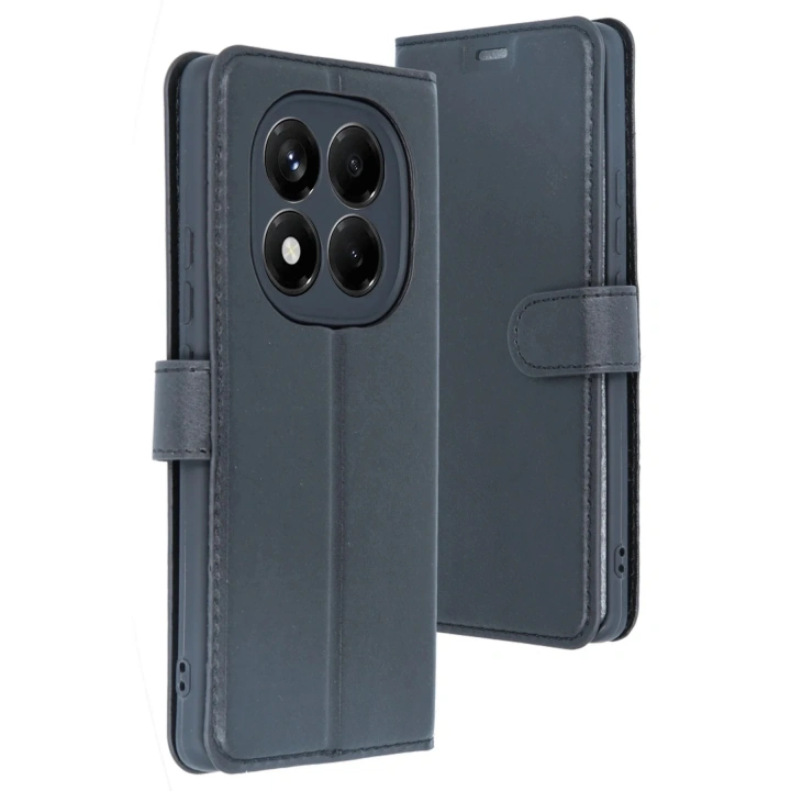 Mey İthalat®   Redmi Note 14 Pro 5G Kılıf Trend S Plus Kapaklı Kılıf - Siyah