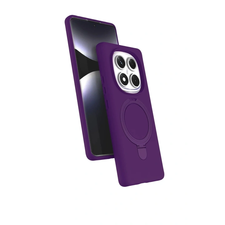 Mey İthalat®   Redmi Note 14 Pro 5G Regal Magsafe Standlı Kapak - Derin Mor