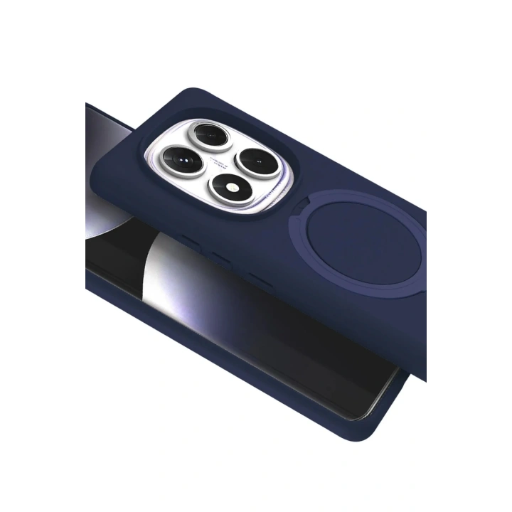 Mey İthalat®   Redmi Note 14 Pro 5G Regal Magsafe Standlı Kapak - Lacivert
