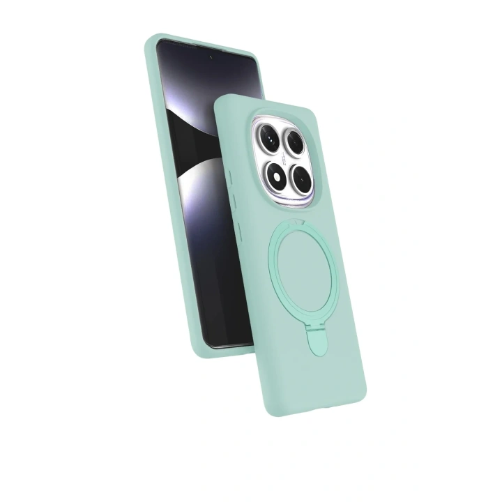 Mey İthalat®   Redmi Note 14 Pro 5G Regal Magsafe Standlı Kapak - Su Yeşili