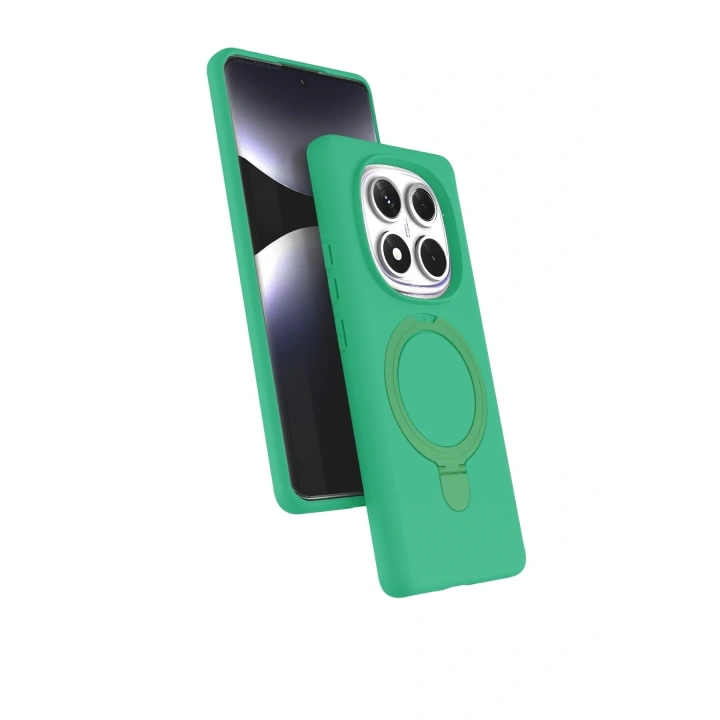 Mey İthalat®   Redmi Note 14 Pro 5G Regal Magsafe Standlı Kapak - Yeşil
