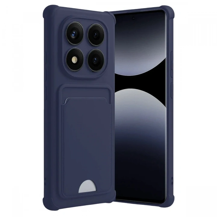 Mey İthalat®   Redmi Note 14 Pro Plus Kelvin Kartvizitli Silikon - Lacivert