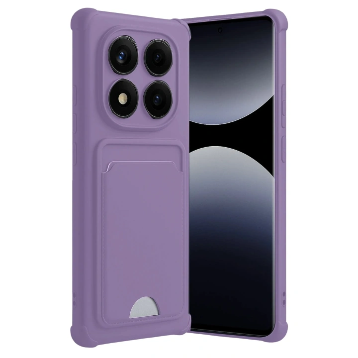 Mey İthalat®   Redmi Note 14 Pro Plus Kelvin Kartvizitli Silikon - Lila