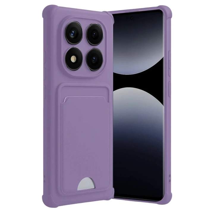 Mey İthalat®   Redmi Note 14 Pro Plus Kelvin Kartvizitli Silikon - Lila
