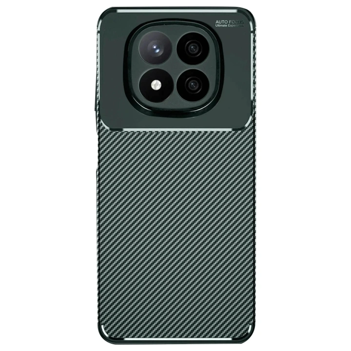 Mey İthalat®   Redmi Note 14 Pro Plus Kılıf Auto Focus Karbon Kapak - Koyu Yeşil