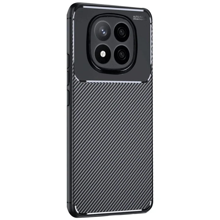 Mey İthalat®   Redmi Note 14 Pro Plus Kılıf Auto Focus Karbon Kapak - Siyah