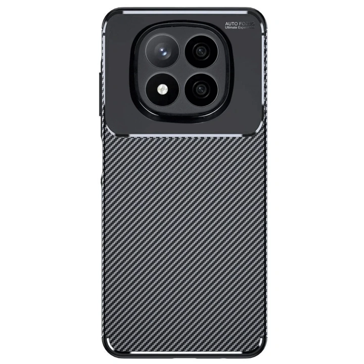 Mey İthalat®   Redmi Note 14 Pro Plus Kılıf Auto Focus Karbon Kapak - Siyah