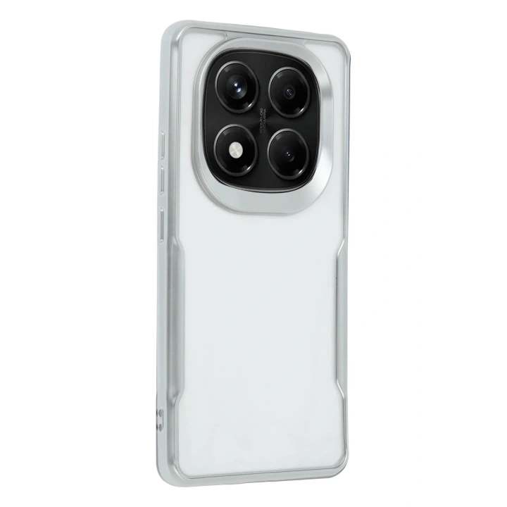 Mey İthalat®   Redmi Note 14 Pro Plus Kılıf Boyi Silikon Kapak - Gümüş