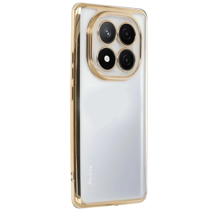 Mey İthalat®   Redmi Note 14 Pro Plus Kılıf  Lensli Silikon - Gold