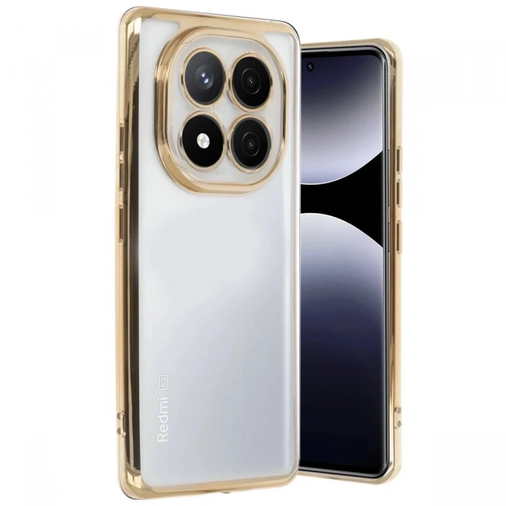 Mey İthalat®   Redmi Note 14 Pro Plus Kılıf  Lensli Silikon - Gold