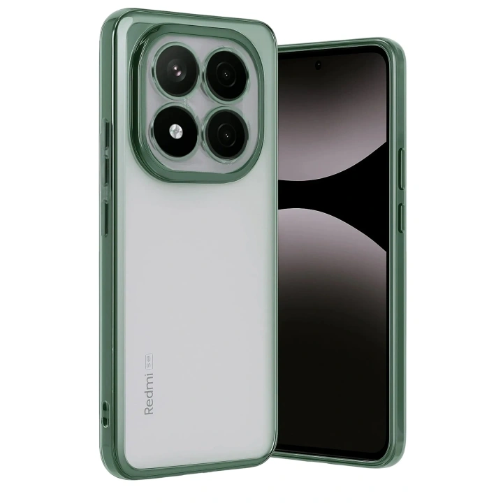 Mey İthalat®   Redmi Note 14 Pro Plus Kılıf  Lensli Silikon - Yeşil