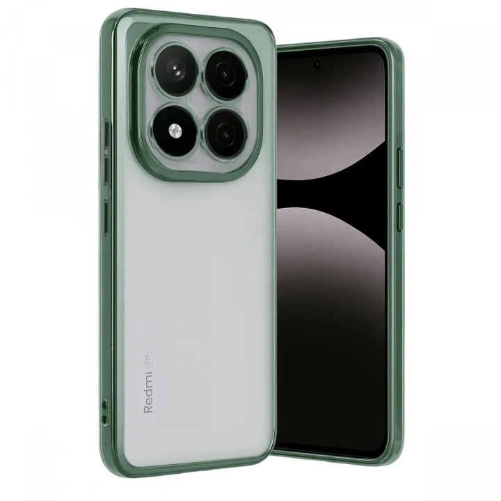 Mey İthalat®   Redmi Note 14 Pro Plus Kılıf  Lensli Silikon - Yeşil