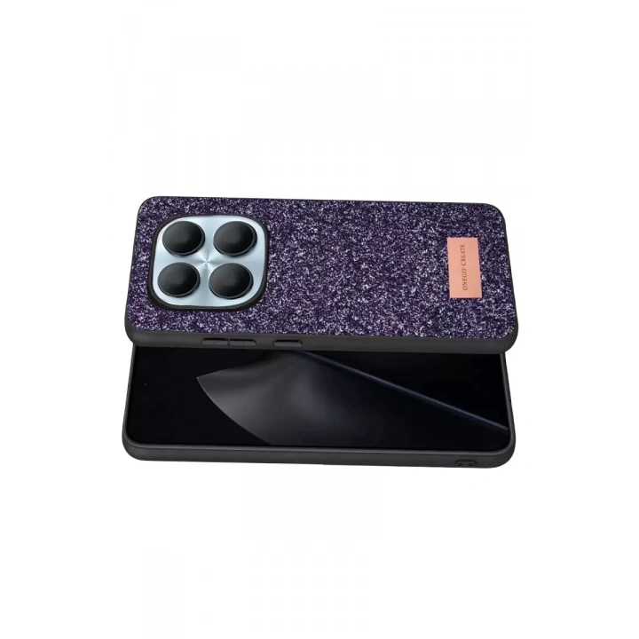Mey İthalat®   Redmi Note 15 4G Bright Simli Kapak - Derin Mor