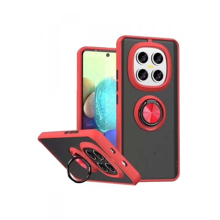 Mey İthalat®   Redmi Note 15 4G Montreal Yüzüklü Silikon Kapak - Kırmızı