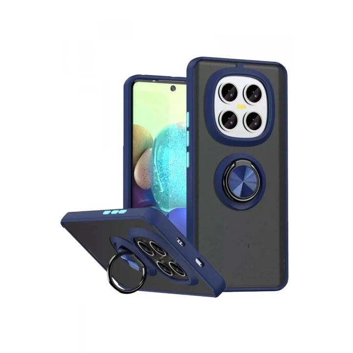 Mey İthalat®   Redmi Note 15 4G Montreal Yüzüklü Silikon Kapak - Lacivert