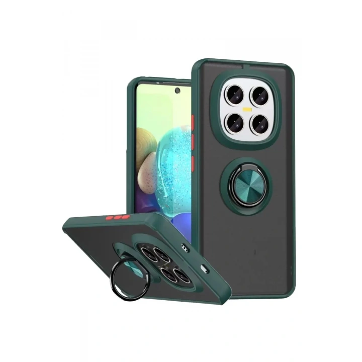 Mey İthalat®   Redmi Note 15 4G Montreal Yüzüklü Silikon Kapak - Yeşil