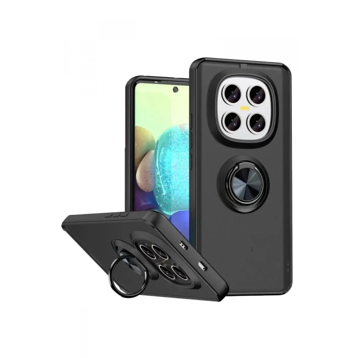 Mey İthalat®   Redmi Note 15 Pro 5G Montreal Yüzüklü Silikon Kapak - Siyah