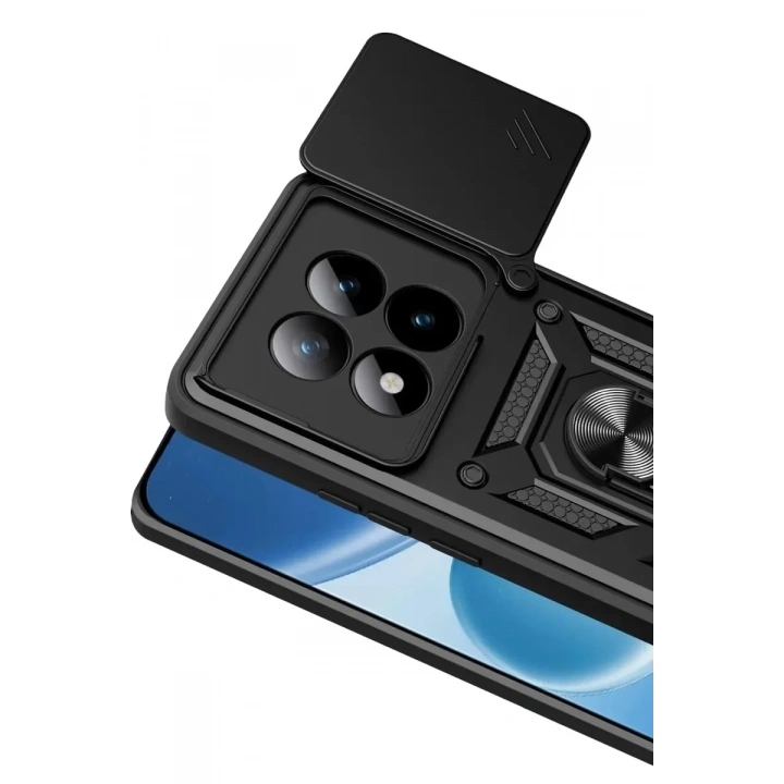 Mey İthalat®   Redmi Note 15 Pro 5G Pars Lens Yüzüklü Silikon - Siyah