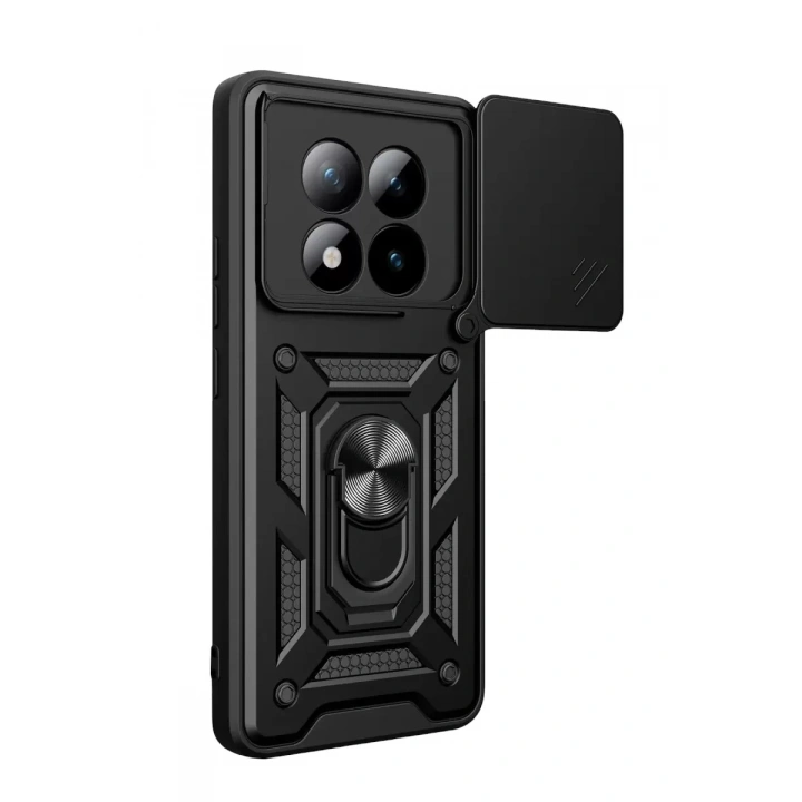 Mey İthalat®   Redmi Note 15 Pro 5G Pars Lens Yüzüklü Silikon - Siyah