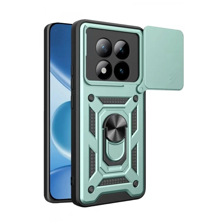 Mey İthalat®   Redmi Note 15 Pro 5G Pars Lens Yüzüklü Silikon - Yeşil