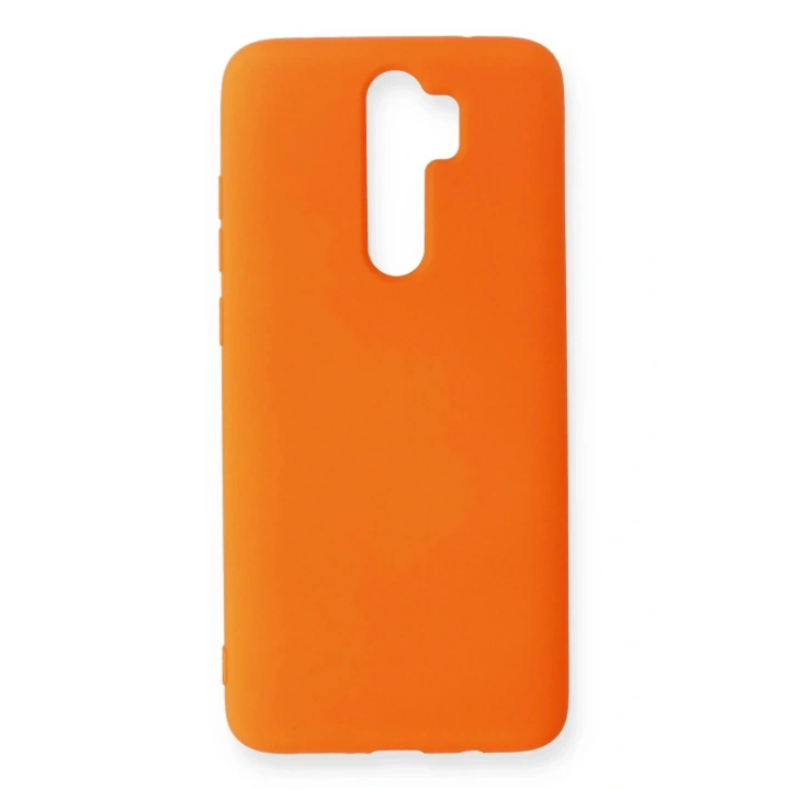 Mey İthalat®   Redmi Note 8 Pro Kılıf Nano içi Kadife Silikon - Turuncu