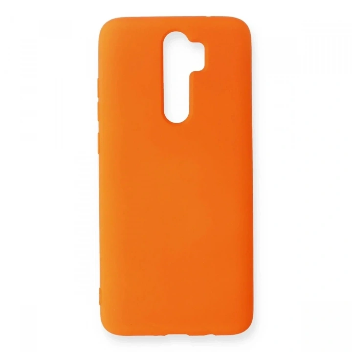Mey İthalat®   Redmi Note 8 Pro Kılıf Nano içi Kadife Silikon - Turuncu