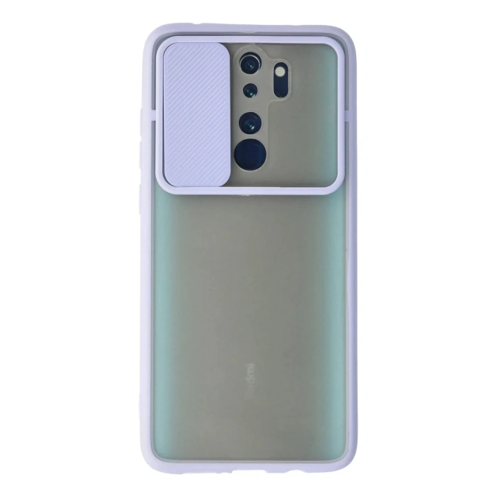 Mey İthalat®   Redmi Note 8 Pro Kılıf Palm Buzlu Kamera Sürgülü Silikon - Lila