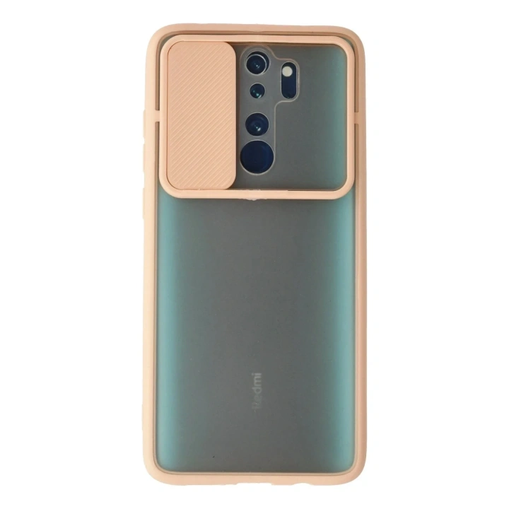 Mey İthalat®   Redmi Note 8 Pro Kılıf Palm Buzlu Kamera Sürgülü Silikon - Pembe