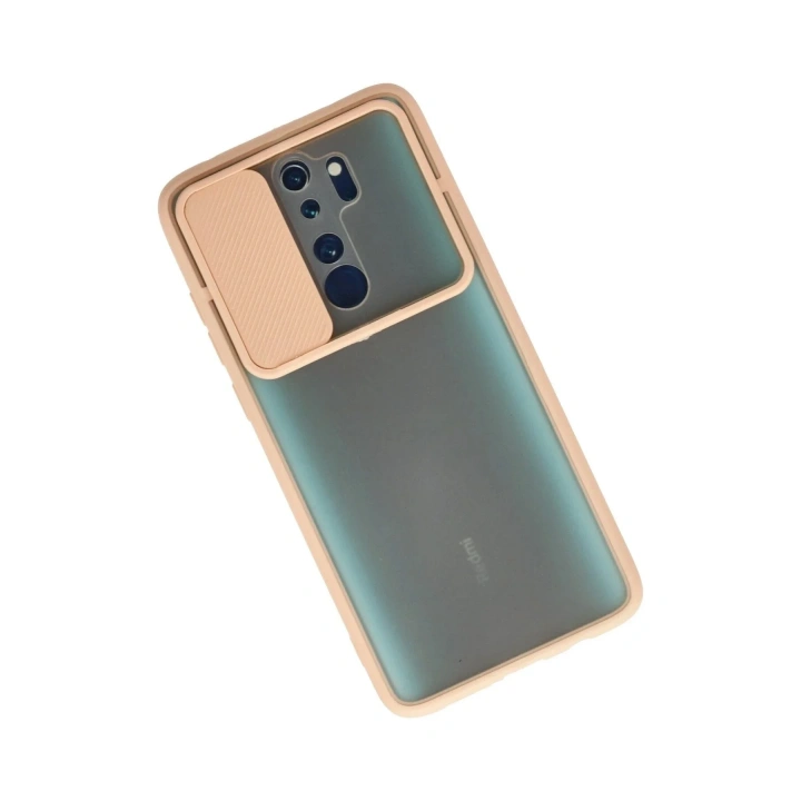 Mey İthalat®   Redmi Note 8 Pro Kılıf Palm Buzlu Kamera Sürgülü Silikon - Pembe