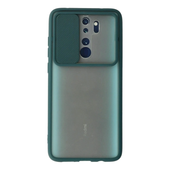Mey İthalat®   Redmi Note 8 Pro Kılıf Palm Buzlu Kamera Sürgülü Silikon - Yeşil
