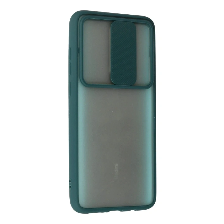 Mey İthalat®   Redmi Note 8 Pro Kılıf Palm Buzlu Kamera Sürgülü Silikon - Yeşil