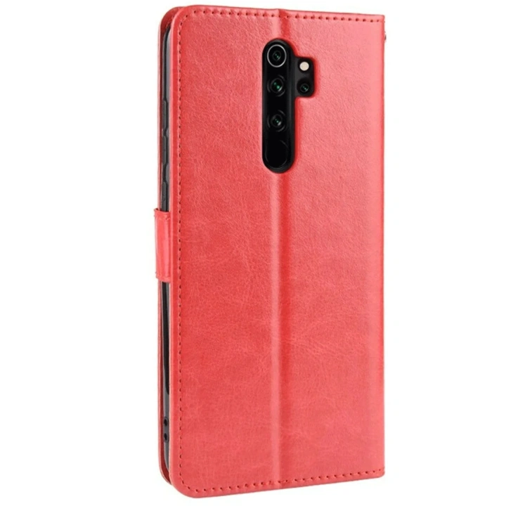 Mey İthalat®   Redmi Note 8 Pro Kılıf Trend S Plus Kapaklı Kılıf - Kırmızı