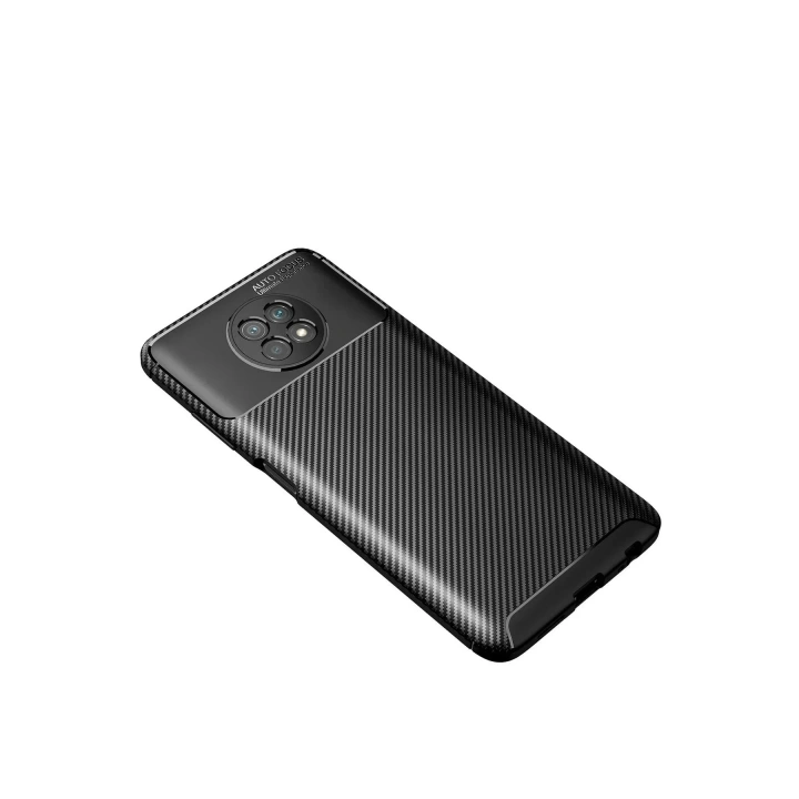 Mey İthalat®   Redmi Note 9 5G Kılıf Auto Focus Karbon Kapak - Siyah