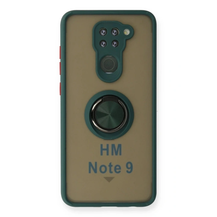 Mey İthalat®   Redmi Note 9 Kılıf Montreal Yüzüklü Silikon Kapak - Yeşil