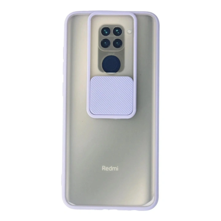 Mey İthalat®   Redmi Note 9 Kılıf Palm Buzlu Kamera Sürgülü Silikon - Lila