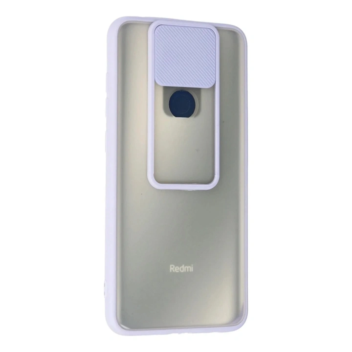 Mey İthalat®   Redmi Note 9 Kılıf Palm Buzlu Kamera Sürgülü Silikon - Lila