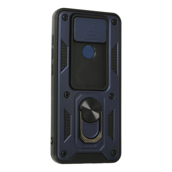 Mey İthalat®   Redmi Note 9 Kılıf Pars Lens Yüzüklü Silikon - Lacivert