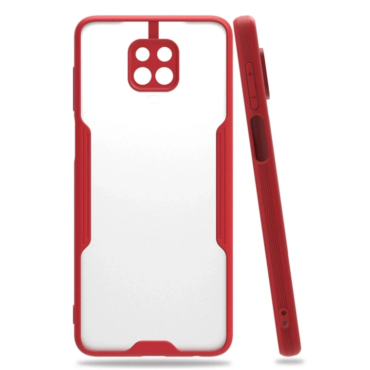 Mey İthalat®   Redmi Note 9S Kılıf Platin Silikon - Kırmızı