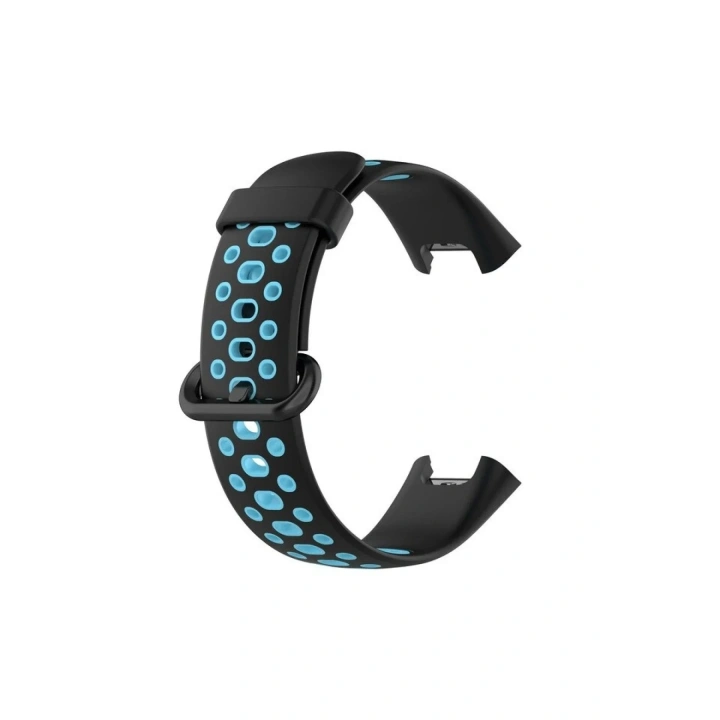 Mey İthalat®   Redmi Watch 2 Spor Delikli Kordon - Siyah-Mavi