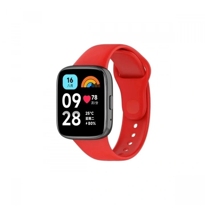 Mey İthalat®   Redmi Watch 3 Active Klasik Kordon - Kırmızı