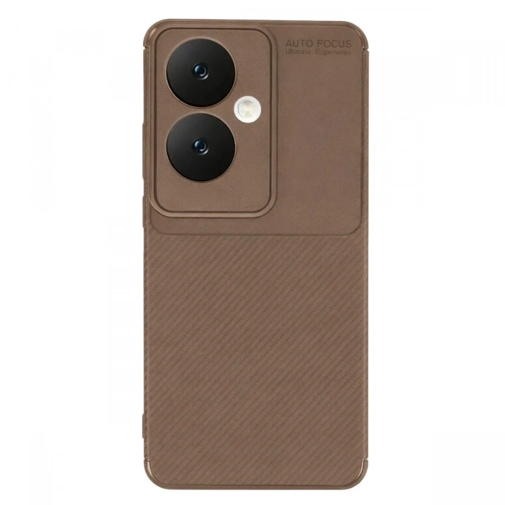 Mey İthalat®   Reno 11F Kılıf Auto Focus Karbon Kapak - Kahverengi