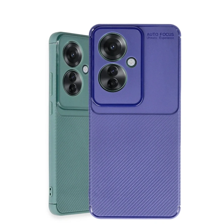 Mey İthalat®   Reno 11F Kılıf Auto Focus Karbon Kapak - Lacivert