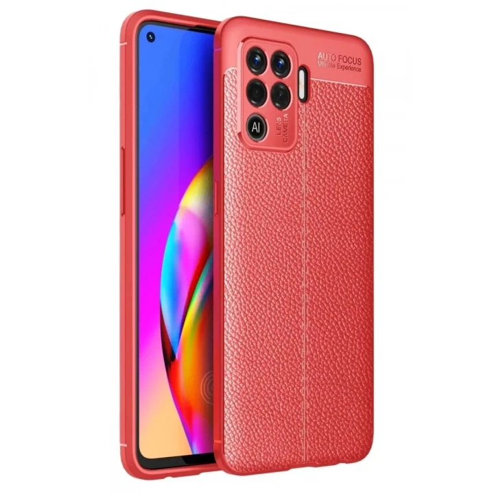 Mey İthalat®   Reno 5 Lite Kılıf Auto Focus Kapak - Kırmızı