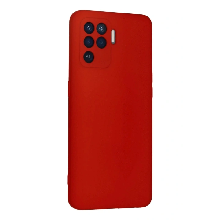 Mey İthalat®   Reno 5 Lite Kılıf Nano içi Kadife Silikon - Kırmızı