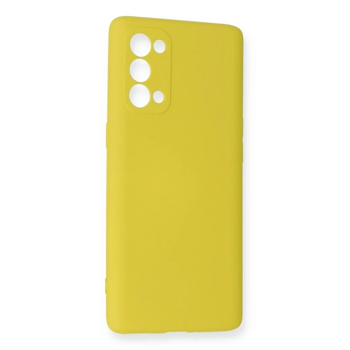 Mey İthalat®   Reno 5 Pro Kılıf Nano içi Kadife Silikon - Sarı