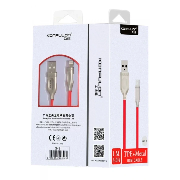 Mey İthalat®  S48 Lightning Kablo iphone Uyumlu 1M 3A - Siyah