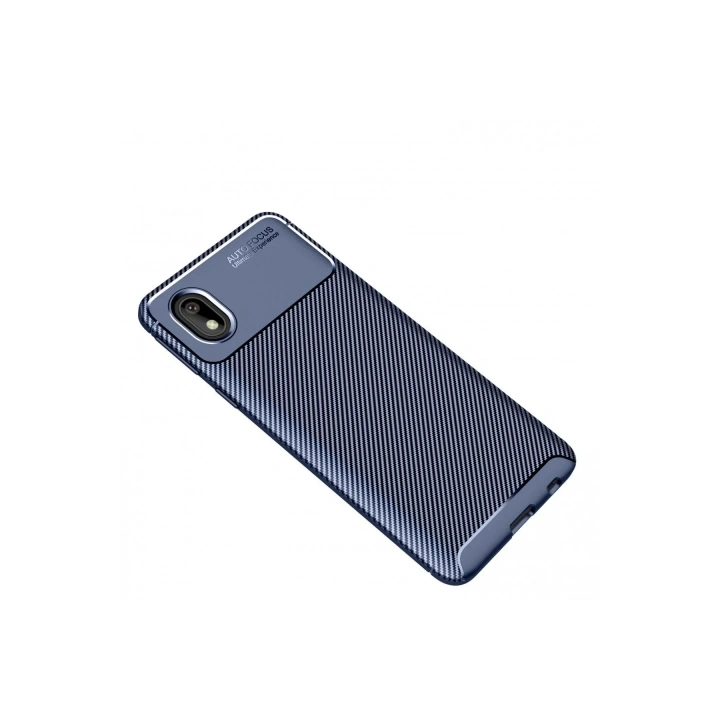 Mey İthalat®  Samsung Galaxy A01 Core Kılıf Auto Focus Karbon Kapak - Lacivert