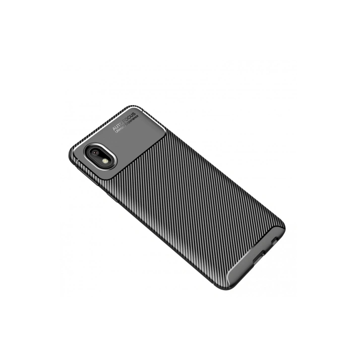 Mey İthalat®  Samsung Galaxy A01 Core Kılıf Auto Focus Karbon Kapak - Siyah