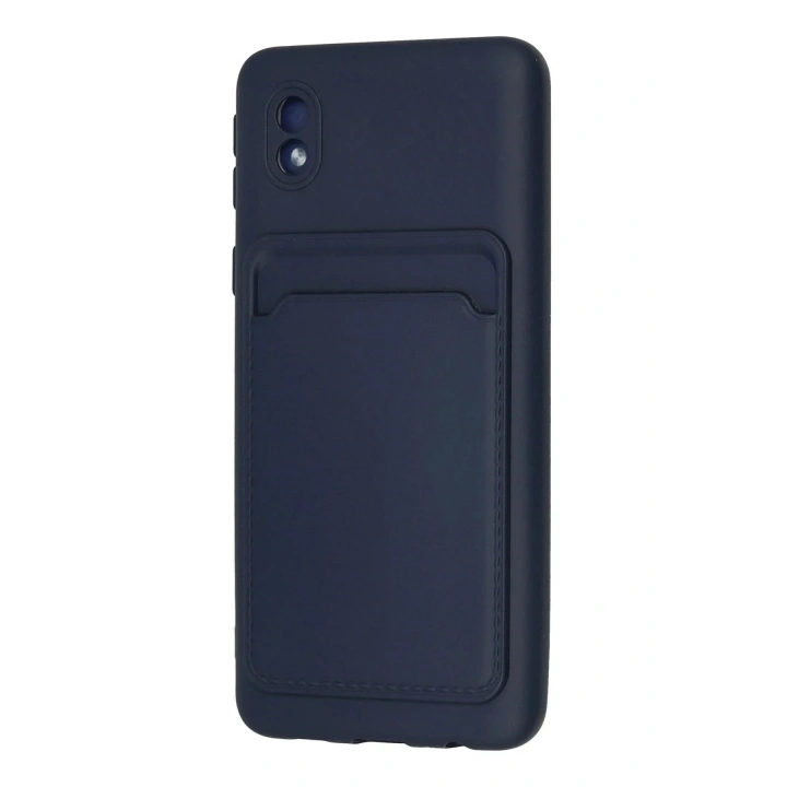 Mey İthalat®  Samsung Galaxy A01 Core Kılıf Kelvin Kartvizitli Silikon - Lacivert