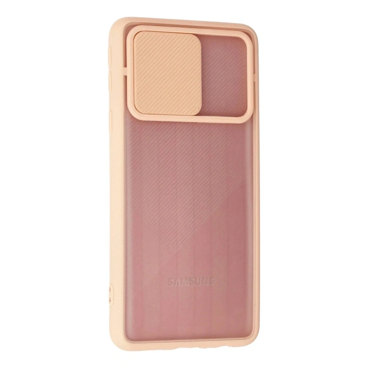 Mey İthalat®  Samsung Galaxy A01 Core Kılıf Palm Buzlu Kamera Sürgülü Silikon - Pembe